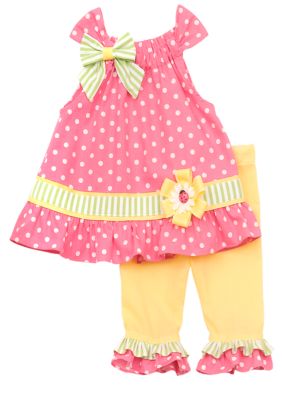 Rare Editions Dot Capri Set Girls 4-6X