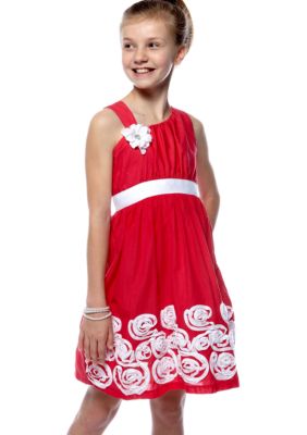 Rare Editions Jeweled Flower Soutache Dress Girls 7-16
