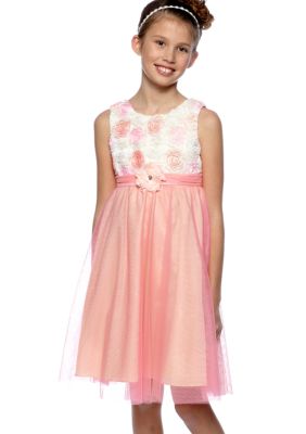 Rare Editions Soutache Mesh Dress Girls 7-16