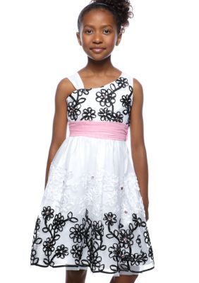 Rare Editions Jeweled Embroidered Soutache Dress Girls 7-16