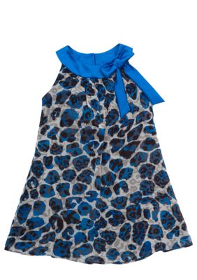 Rare Editions Cheetah U-Neck Dress Girls 7-16
