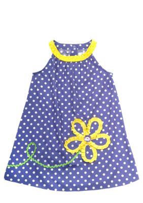 Rare Editions Dot Flower Float Dress Girls 4-6X