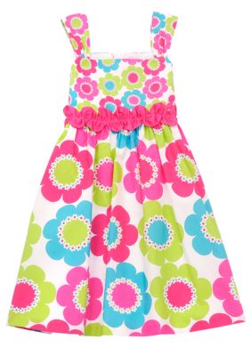 Rare Editions Daisy Print Dress Girls 4-6X
