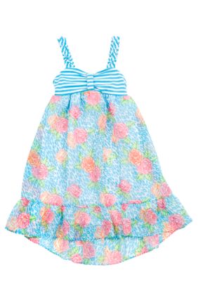 Rare Editions Floral Cheetah Dress Girls 4-6X