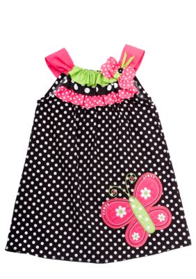 Rare Editions Dot Butterfly Dress Girls 4-6X