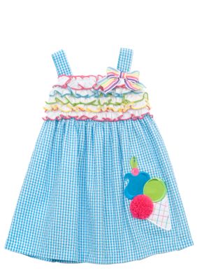 Rare Editions Ice Cream Seersucker Dress Girls 4-6X
