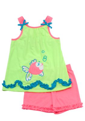 Rare Editions Fish Short Set Girls 4-6X