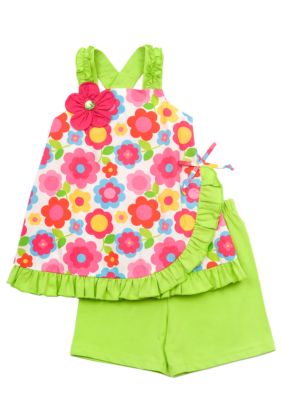 Rare Editions Floral Short Set Girls 4-6X