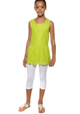 Amy Byer Peplum Legging Necklace Set Girls 7-16