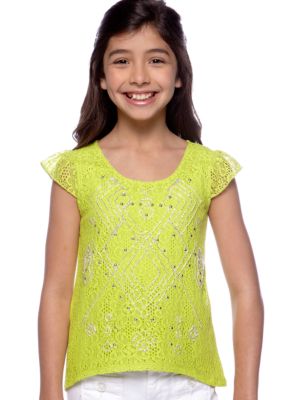 Amy Byer Studded Solid Shirt Girls 7-16