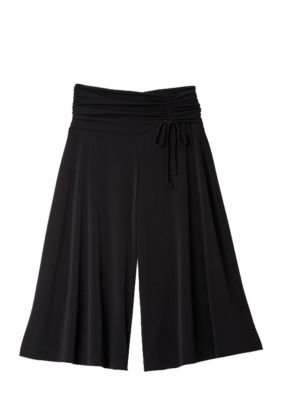 Amy Byer Knit Gaucho with Ruched Waist Tie - Girls 7-16