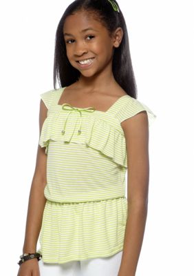 Amy Byer Tiered Stripe Peplum Tank Girls 7-16