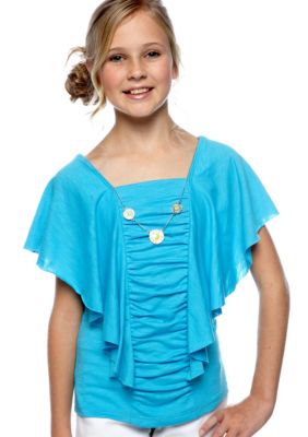Amy Byer Butterfly Sleeve Top Girls 7-16
