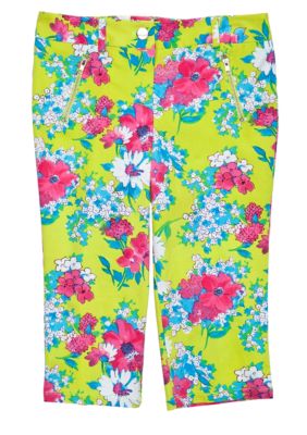Amy Byer Floral Crop Pant Girls 7-16