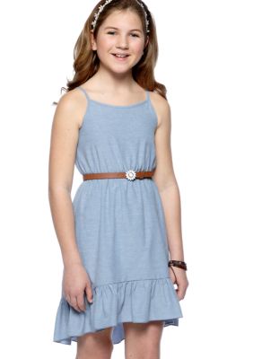 Amy Byer Chambray Hi Low Dress Girls 7-16