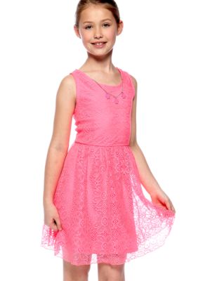 Amy Byer Lace Necklace Dress Girls 7-16