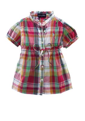 Ralph Lauren Childrenswear Madras Edina Blouse - Girls 4-6x