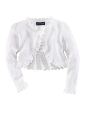 Ralph Lauren Childrenswear Long Sleeve Pointelle Sweet Shrug - Girls 4-6x