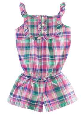 Ralph Lauren Childrenswear Madras Romper Girls 4-6X