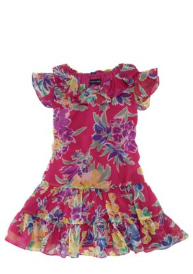 Ralph Lauren Childrenswear Floral Print Chiffon Dress Girls 4-6X
