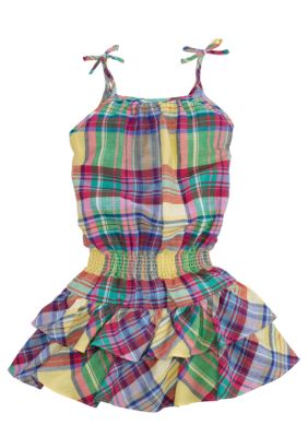 Ralph Lauren Childrenswear Linen Plaid Sundress Girls 4-6X