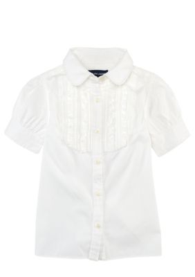 Ralph Lauren Childrenswear Ruffled Broadcloth Shirt Girls 4-6X