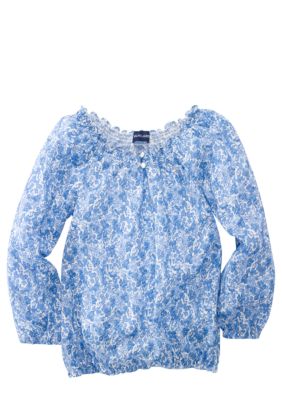 Ralph Lauren Childrenswear Smocked Boatnect Top Girls 4-6X