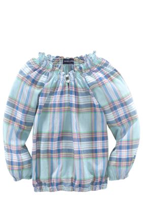 Ralph Lauren Childrenswear Smocked Boatneck Top Girls 4-6X