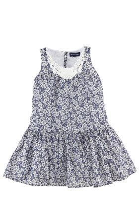 Ralph Lauren Childrenswear Crochet Trim Floral Dress Girls 4-6X