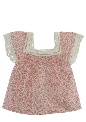Ralph Lauren Childrenswear Crochet Floral Top Girls 4-6X