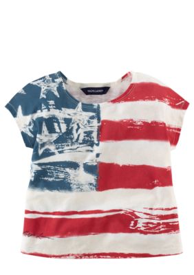 Ralph Lauren Childrenswear Distressed Flag Tee Girls 4-6X