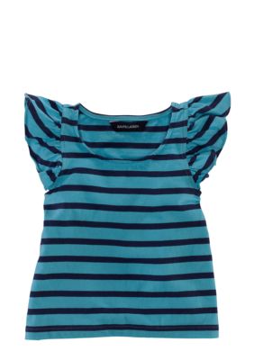 Ralph Lauren Childrenswear Stripe Flutter Sleeve Top Girls 4-6X