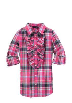 Ralph Lauren Childrenswear Ruffled Plaid Top Girls 7-16