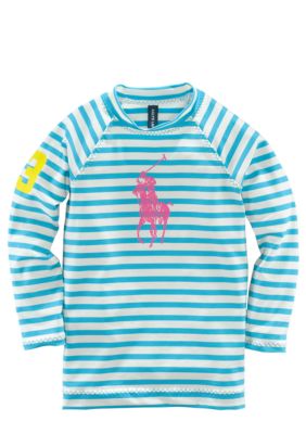 Ralph Lauren Childrenswear Striped Rash Guard Girls 7-16