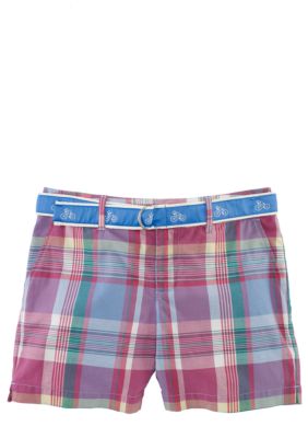 Ralph Lauren Childrenswear Madras Plaid Bermuda Short Girls 7-16