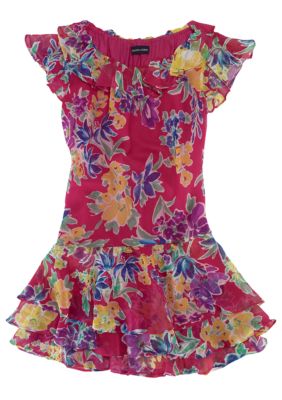 Ralph Lauren Childrenswear Floral Print Chiffon Dress Girls 7-16