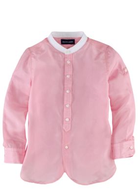 Ralph Lauren Childrenswear Stand Collar Silk Tunic Girls 7-16