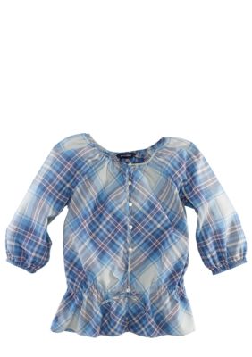 Ralph Lauren Childrenswear Madras Blouson Top Girls 7-16