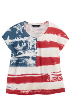 Ralph Lauren Childrenswear Distressed Flag Tee Girls 7-16