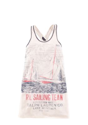 Ralph Lauren Childrenswear Sailboat Graphic Tank Dress Girls 7-16