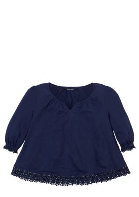 Ralph Lauren Childrenswear Crochet Trim Top Girls 7-16