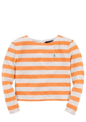 Ralph Lauren Childrenswear Button-Back Striped Shirt Girls 7-16