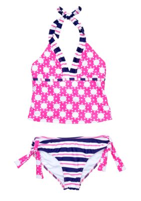 Beach Native 2-Piece Dot Tankini Girls 7-16