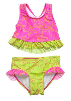 Beach Native Sandy Stars 2-piece Swim Suit Girls 4-6X