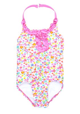 Beach Native I Love Springtime 1-piece Swimsuit Girls 4-6X