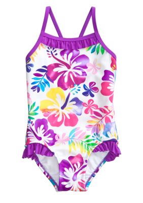 Beach Native Tropical Print One Piece Swimsuit Girls