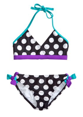 Beach Native Dot Print Bikini Girls