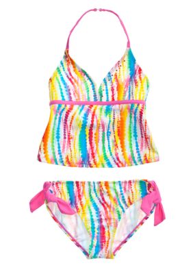 Beach Native Rainbow Studded Tankini Girls 7-16