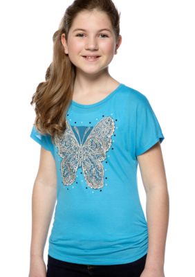 Beautees Lace Butterfly Tee Girls 7-16