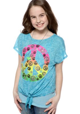 Beautees Tie Front Peace with Necklace Girls 7-16